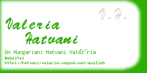 valeria hatvani business card